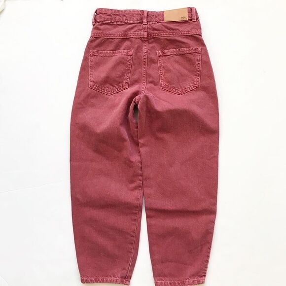 Zara brick/rust baggy cinched cuff jeans EUC 9Y - Picture 5 of 6